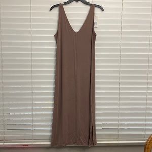 NWT A New Day v neck slinky tank midi dress with side slit size small